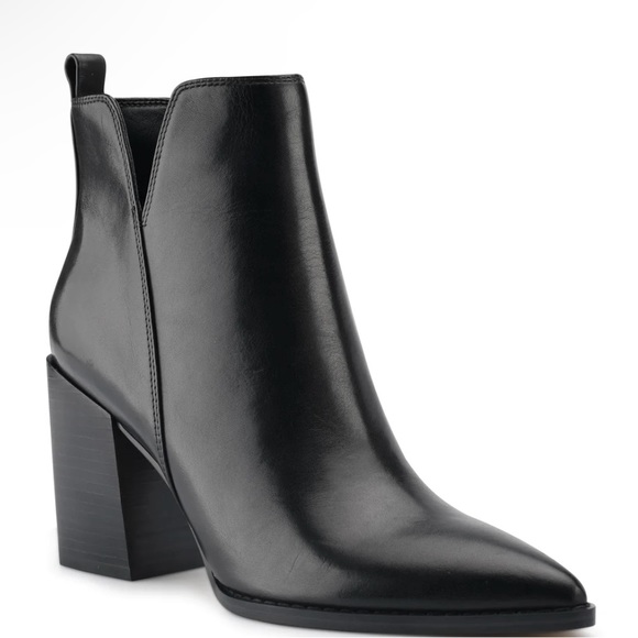 Nine West Shoes - NINE WEST Birds Block Heel Leather Booties